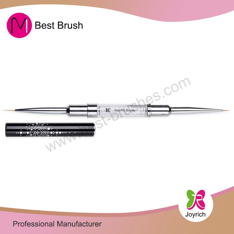 Black Cap Nail Art Double Nail Brush