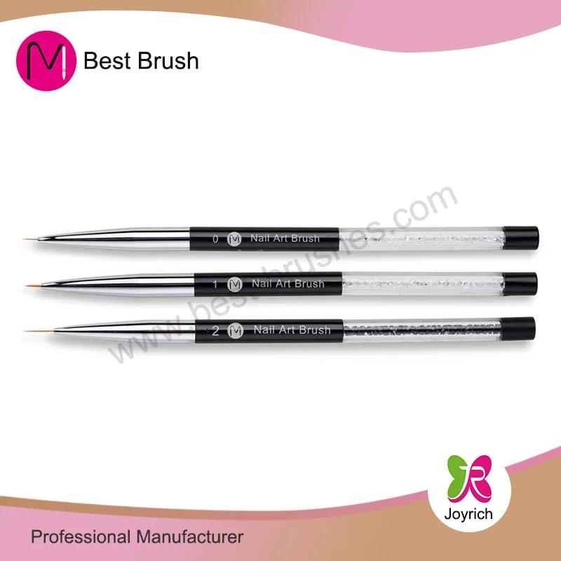 Black Metal Clear Crystal Nail Art Pensel
