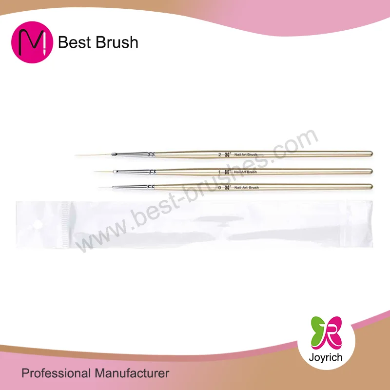 Gyllene trähandtag Nail Art borste Set