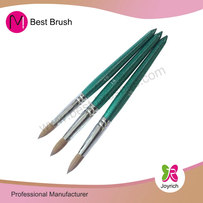 Grönt trä Kolinsky akryl nagelbrush