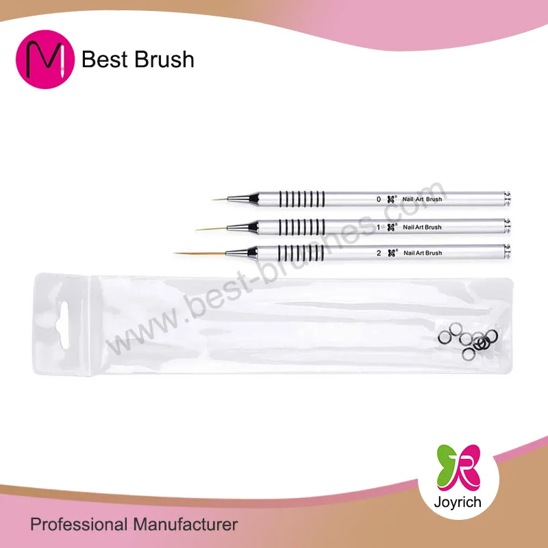 Metall med ringar Nail Art Borste Set