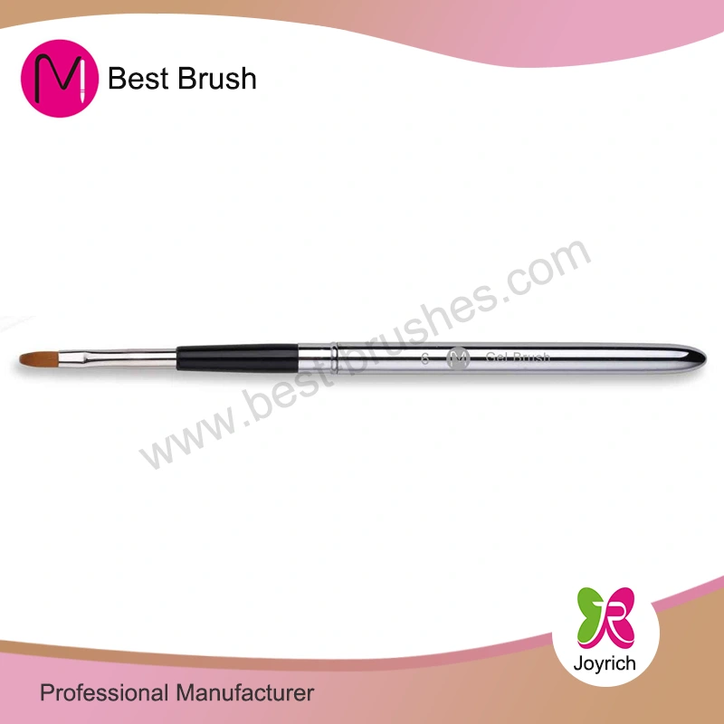 Silver Black Metal Nylon Hair Gel Brush